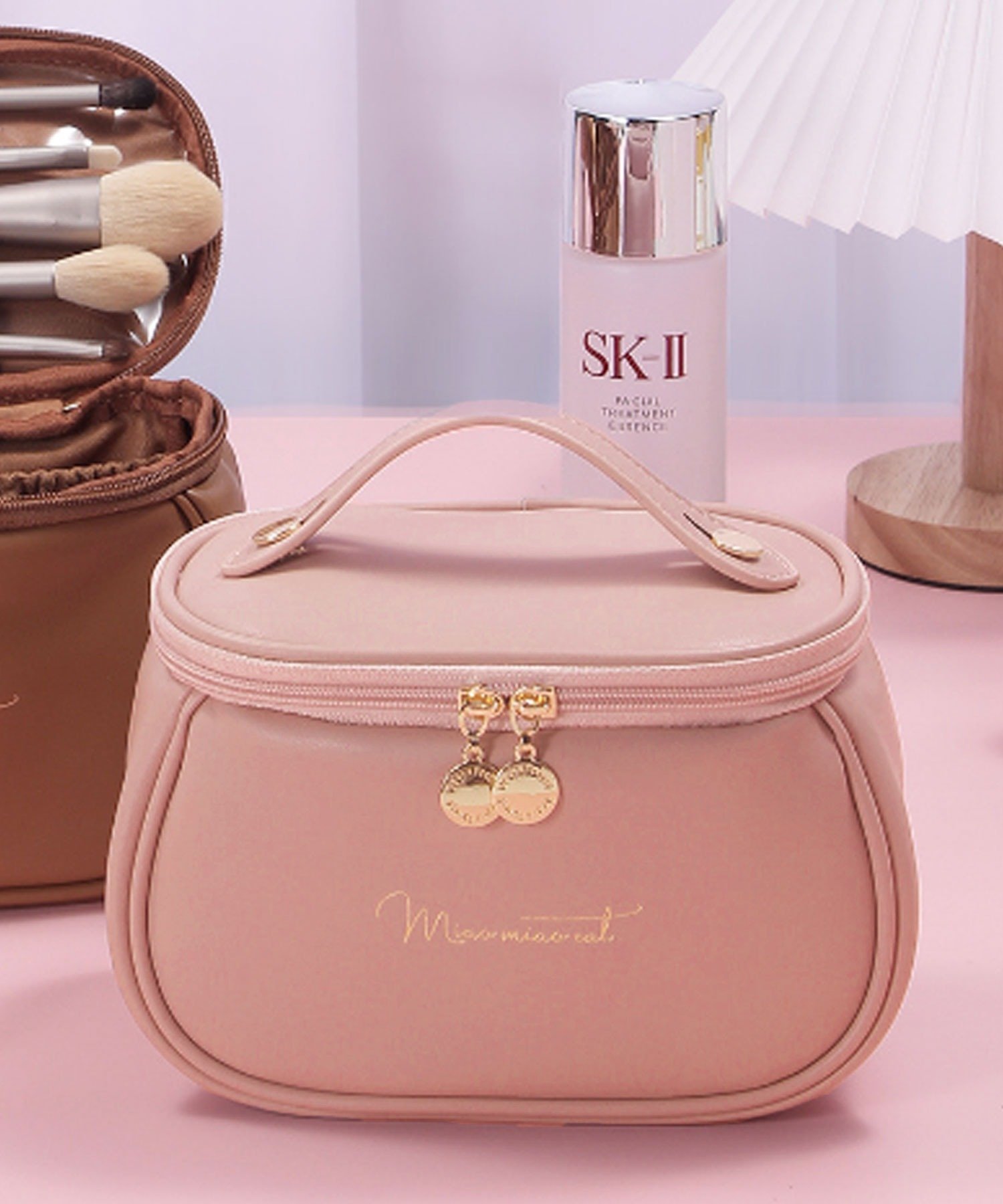 florist｜【ブラシ収納&小物ポケット付き】大容量 レザータッチ