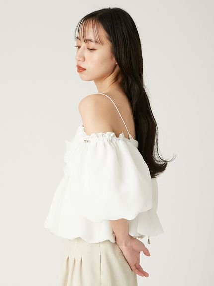 FRAY I.D｜3wayオフショルパフスリーブブラウス/ウォッシャブル