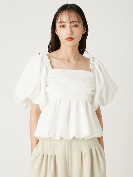 FRAY I.D｜3wayオフショルパフスリーブブラウス/ウォッシャブル