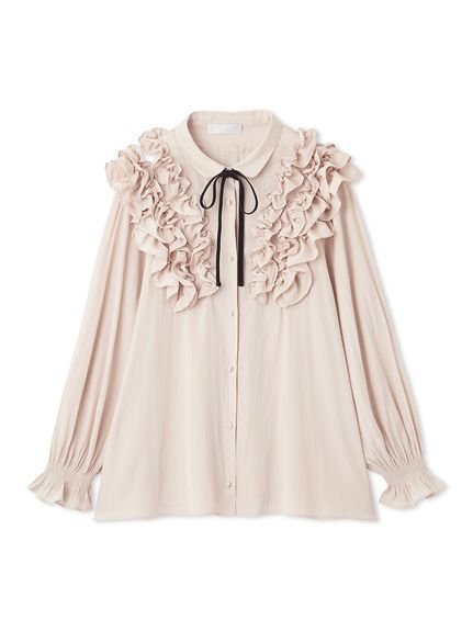 CELFORD｜【ウォッシャブル】フリルヨークシャツカラーブラウス