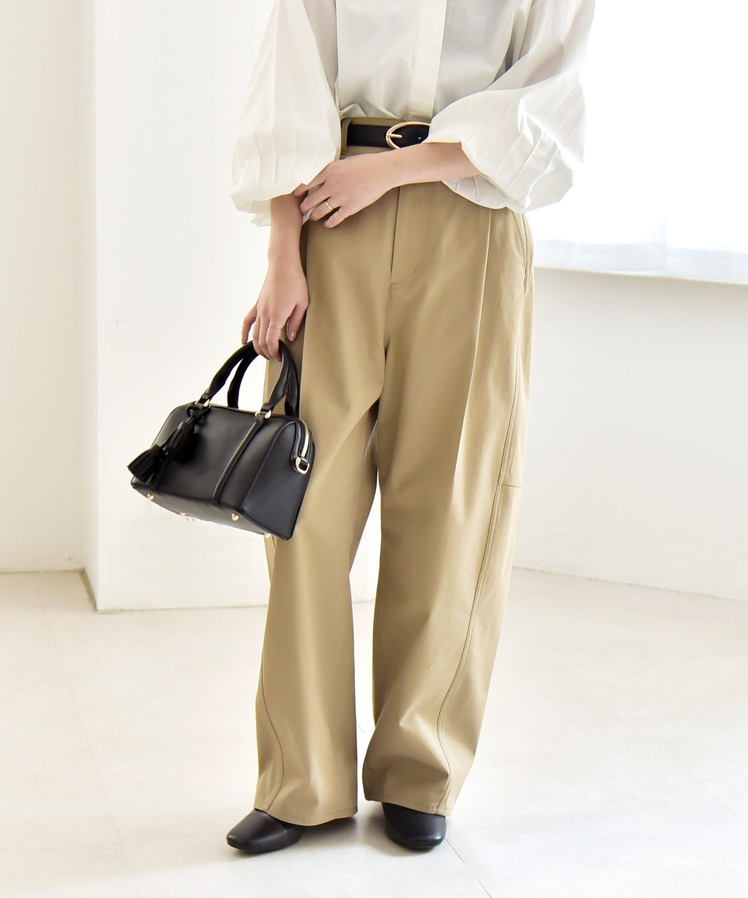 ポルテデプトン　コクーンシルエットのチノパンツ 楽天市場】「スーパーSALEで半額」チノ風こだわりシルエット 40代 50代