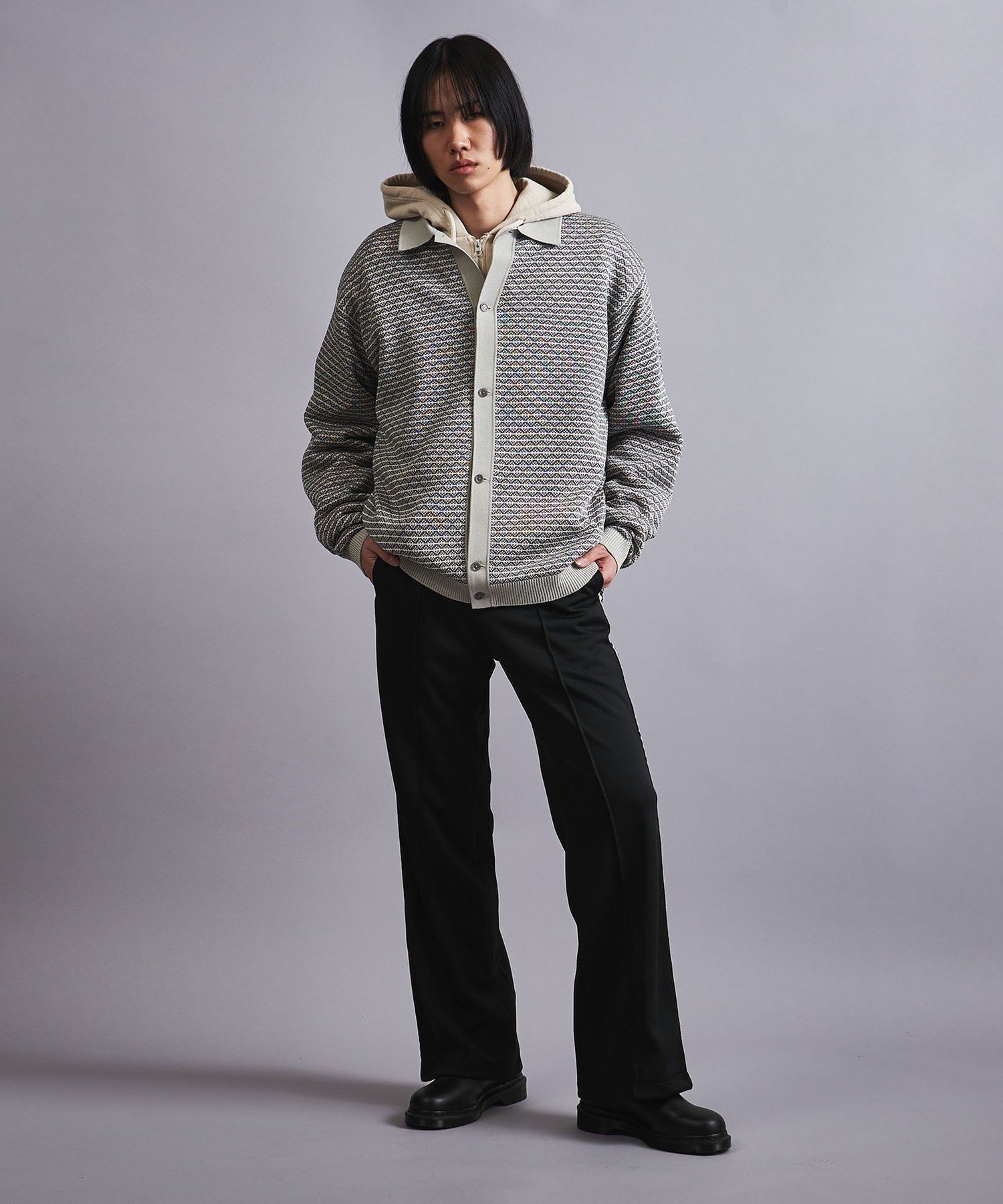 6(ROKU)ジャカード ニット シャツ 6（ロク）の「＜6(ROKU)＞ジャカード ニット シャツ（シャツ/ブラウス