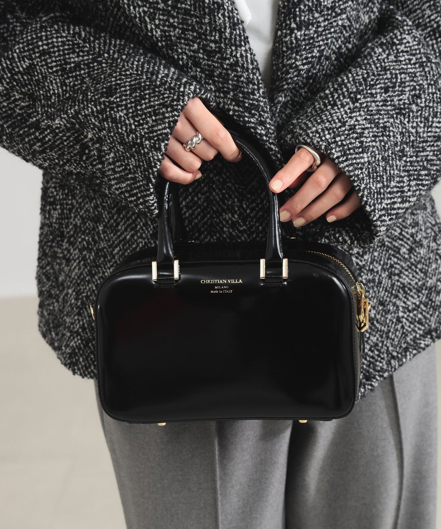 Demi-Luxe BEAMS｜CHRISTIAN VILLA / スクエア ロングハンドル バッグ