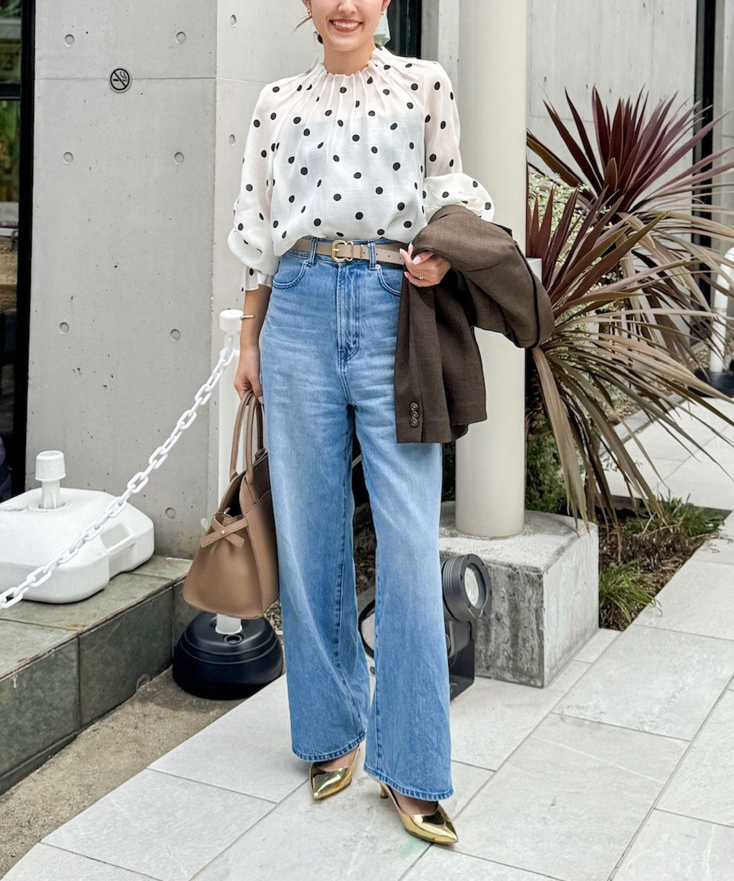 NOLLEY'S｜ウォッシャブルピンタックドットプリントブラウス | Rakuten