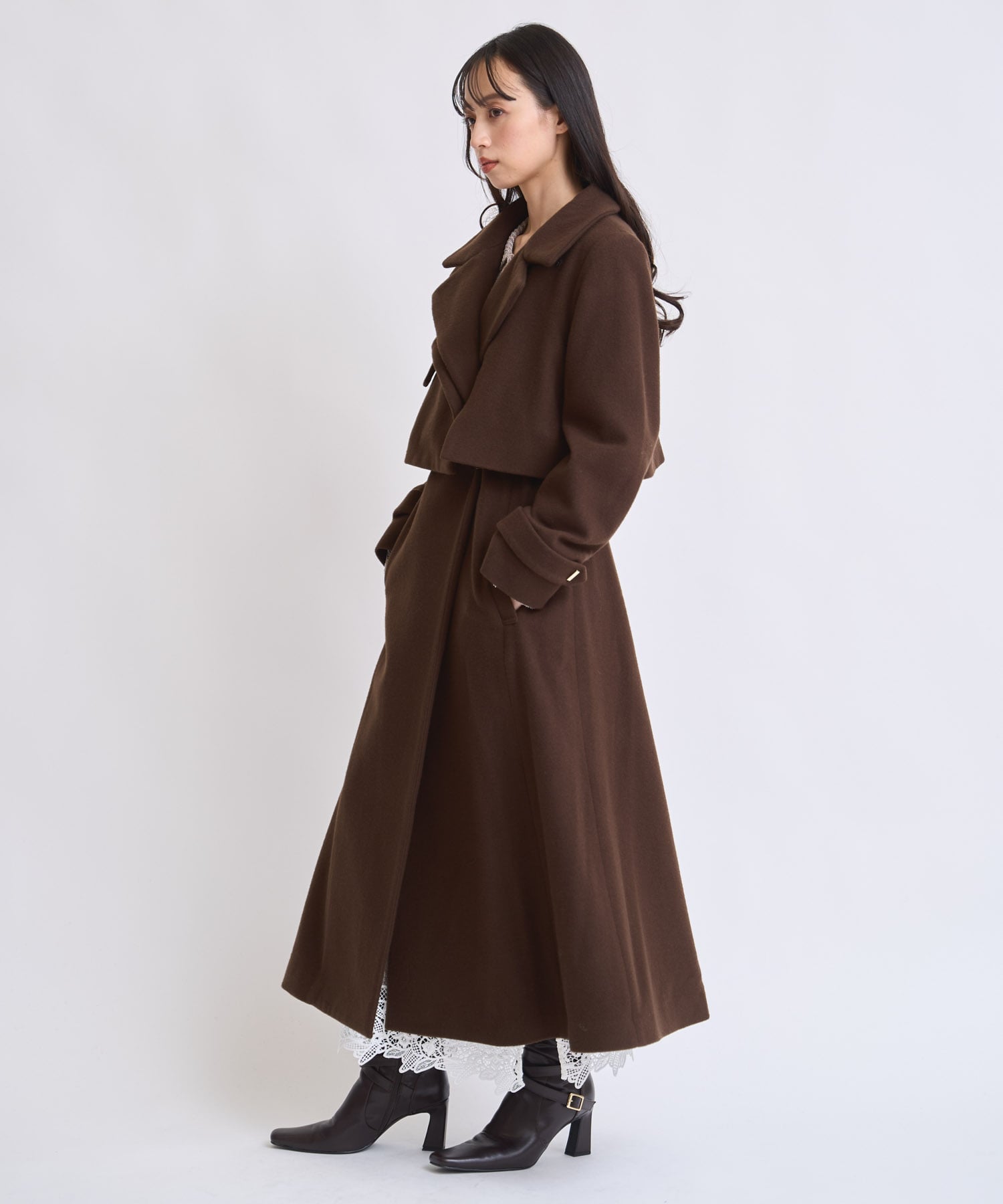 NOELA｜2WAYスタンドカラーウールコート | Rakuten Fashion(楽天
