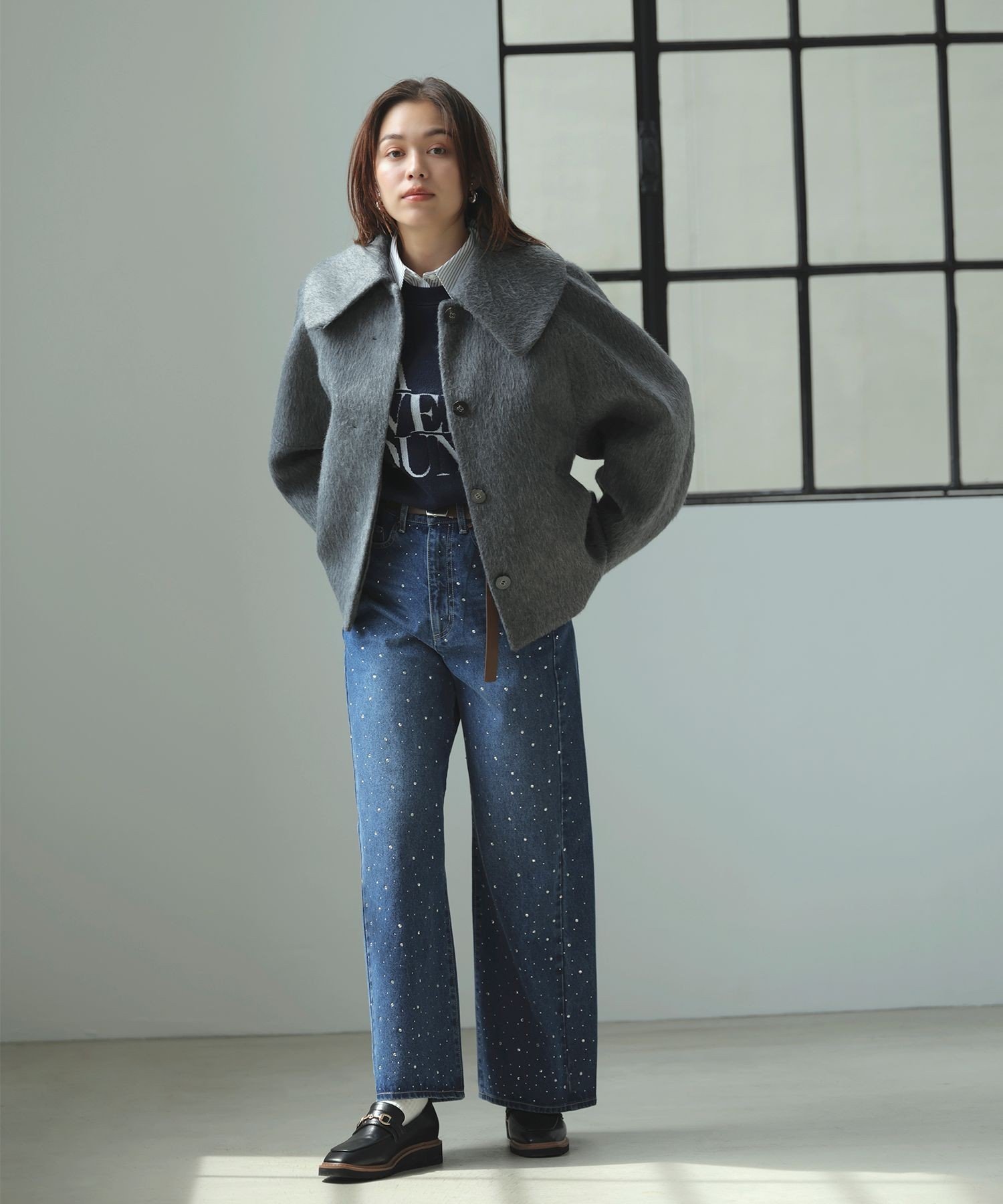 VIS｜【アウター総選挙1位】ビッグカラーモモンガシャギーショート