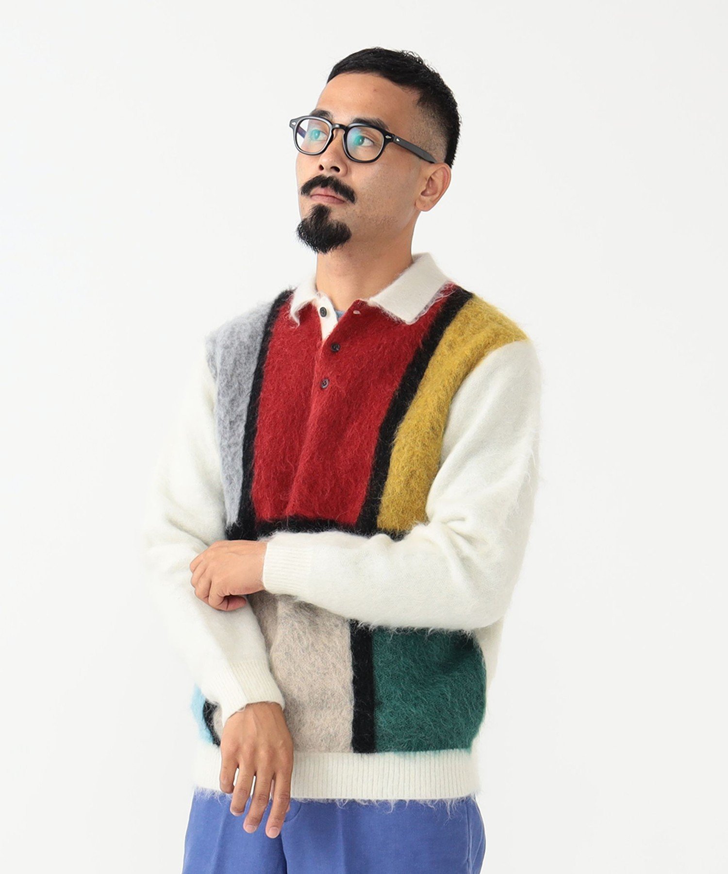 BEAMS MEN｜ BEAMS PLUS / シャギー ニット ポロシャツ | Rakuten