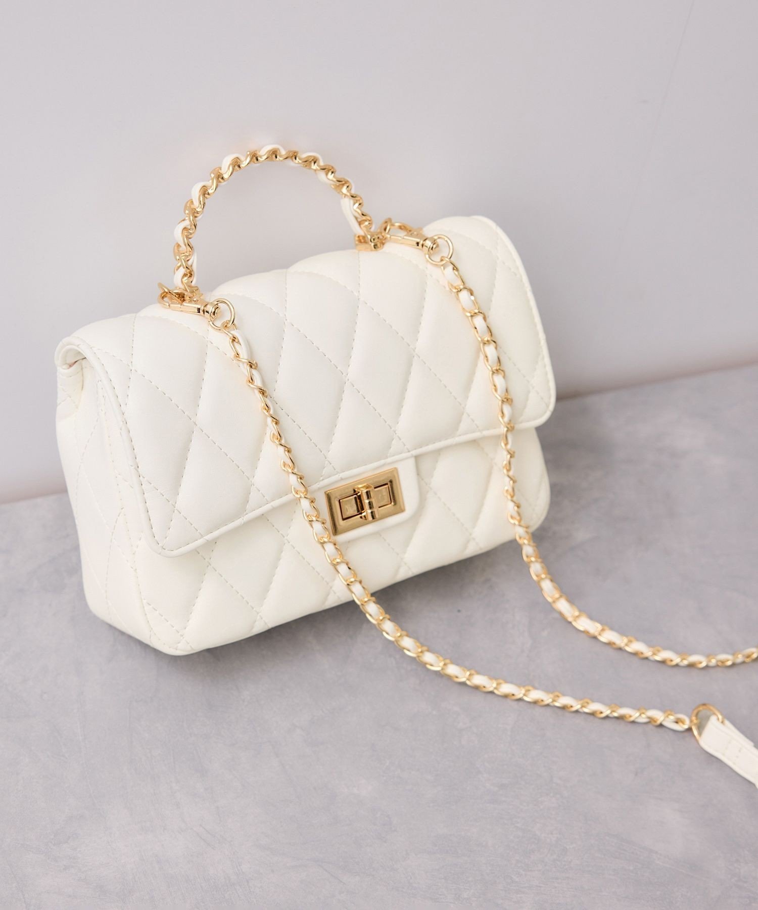 VIS｜チェーンハンドルキルティングショルダーバッグ/2WAY・一部WEB