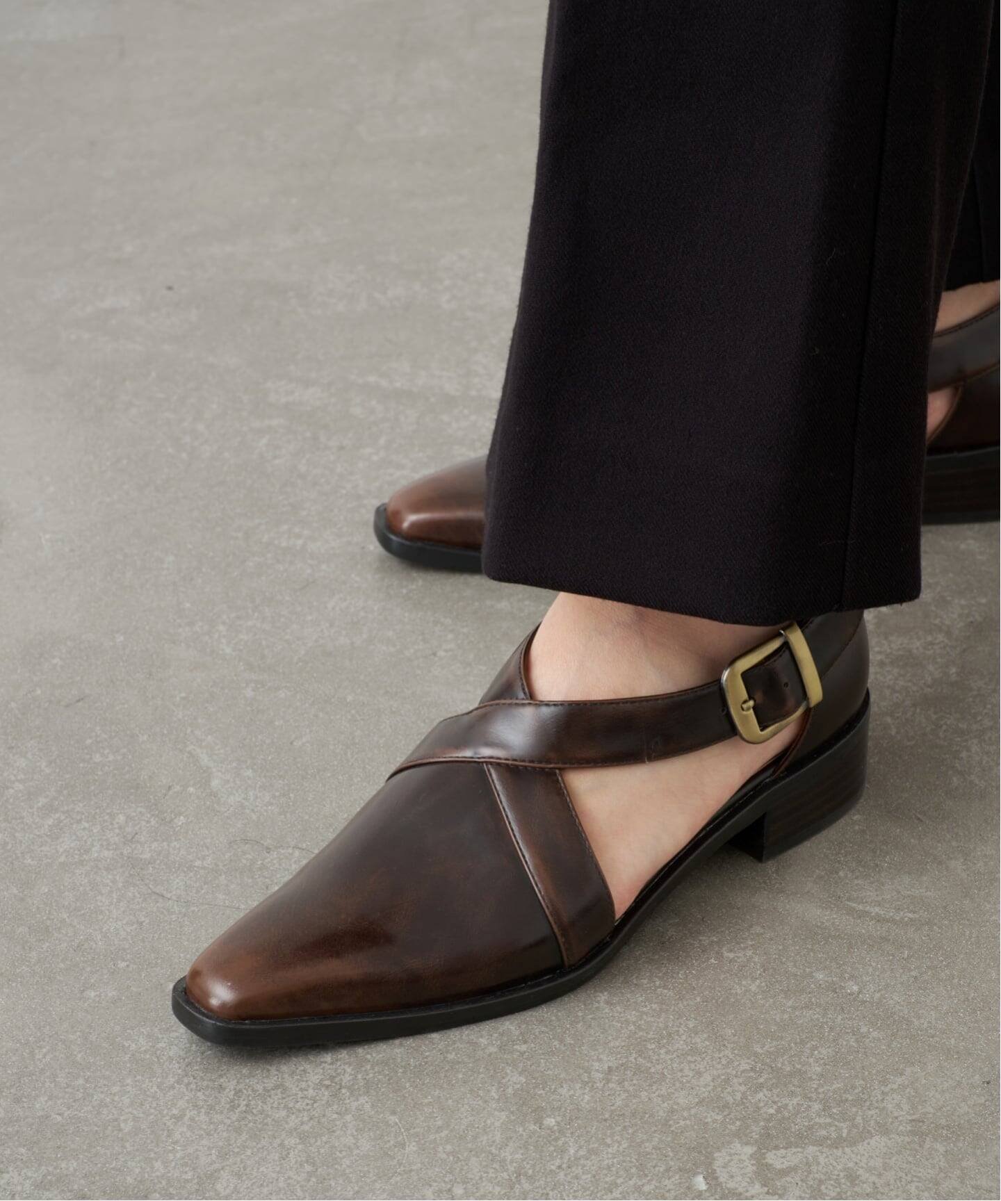 LE TALON｜GRISE3cmクロスストラップマニッシュ | Rakuten Fashion