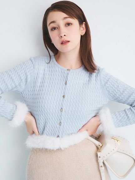 CELFORD｜【限定カラーあり】シルクカシミア混ファートリム