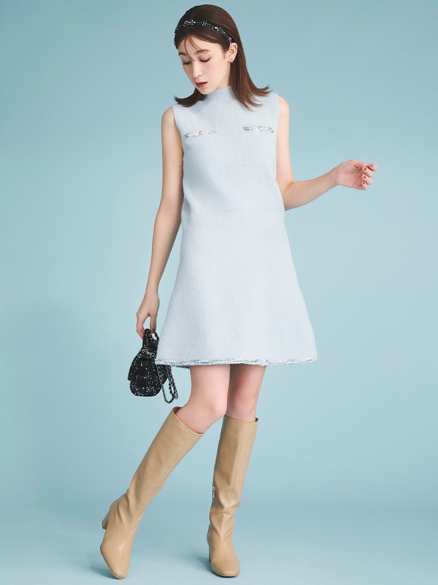 CELFORD｜【限定カラーあり】トリムミニニットワンピースセット