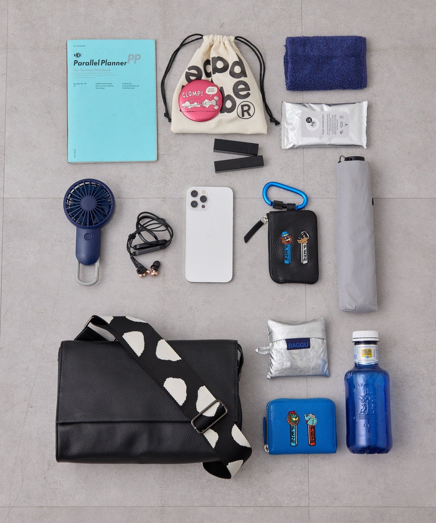 ear PAPILLONNER｜《本革/軽量470g/ボディバッグ》柄ワイドテープ