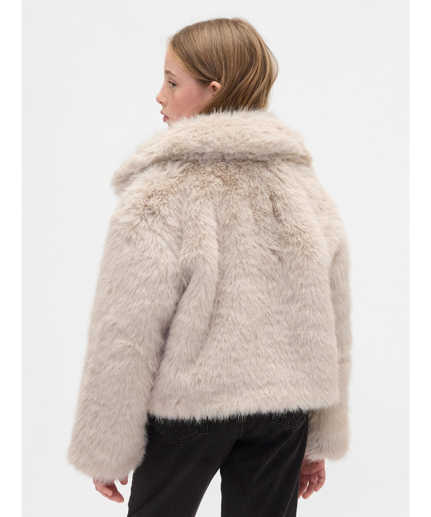 GAP｜(K)リサイクル フェイクファー クロップドコート (キッズ