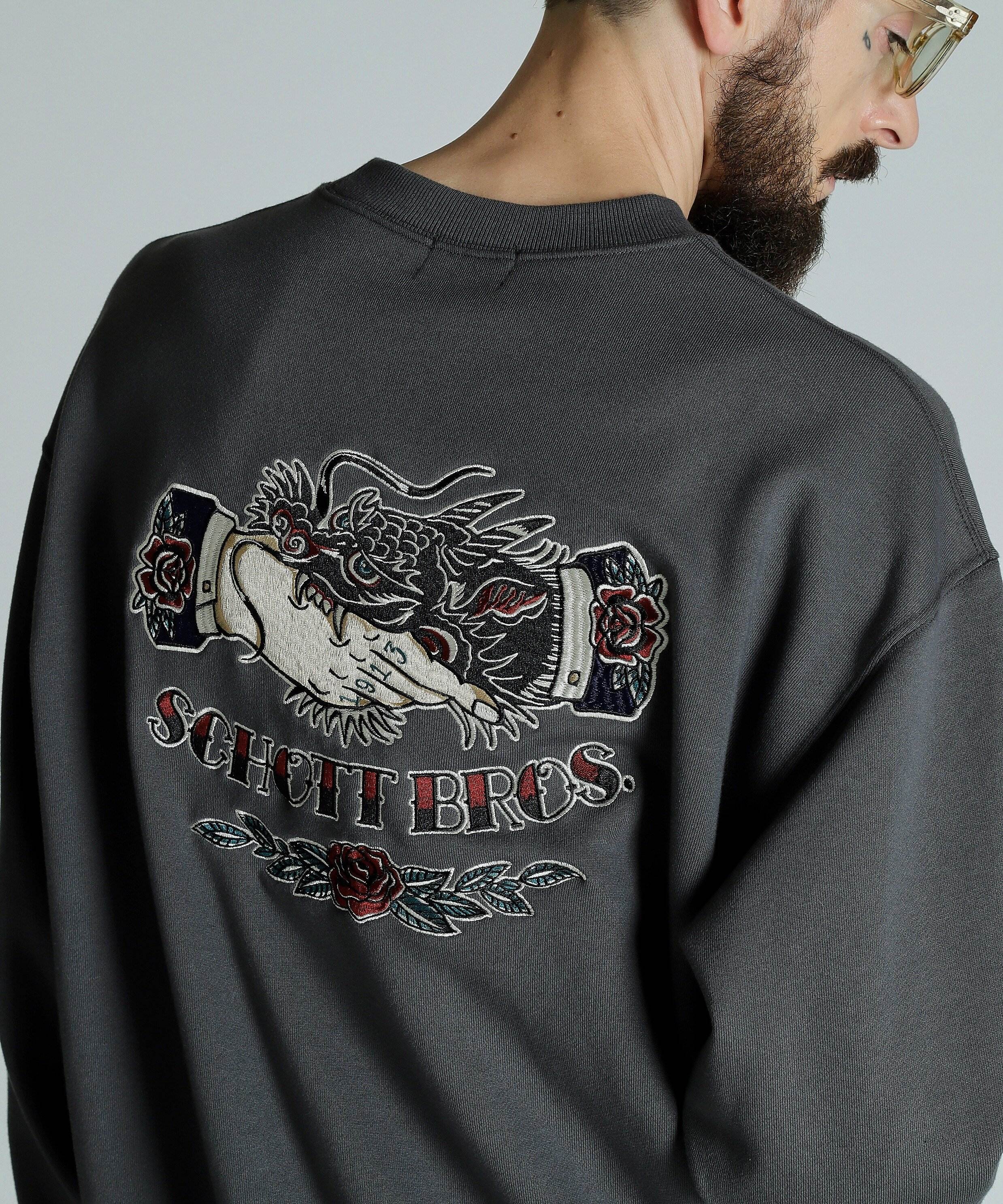 Schott｜CREW SWEAT SHAKE HAND DRAGON/クルースウェット シェイク