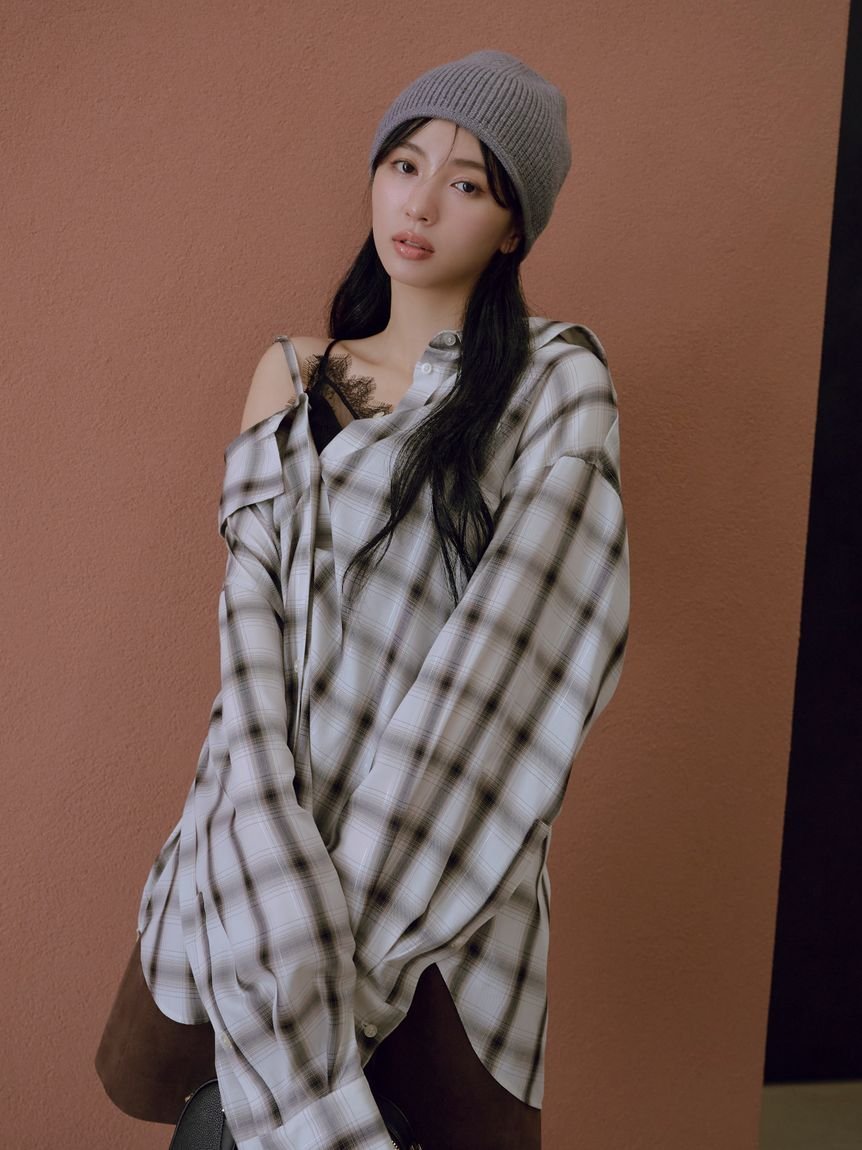 FRAY I.D｜オンブレラメチェックアシメシャツ | Rakuten Fashion(楽天