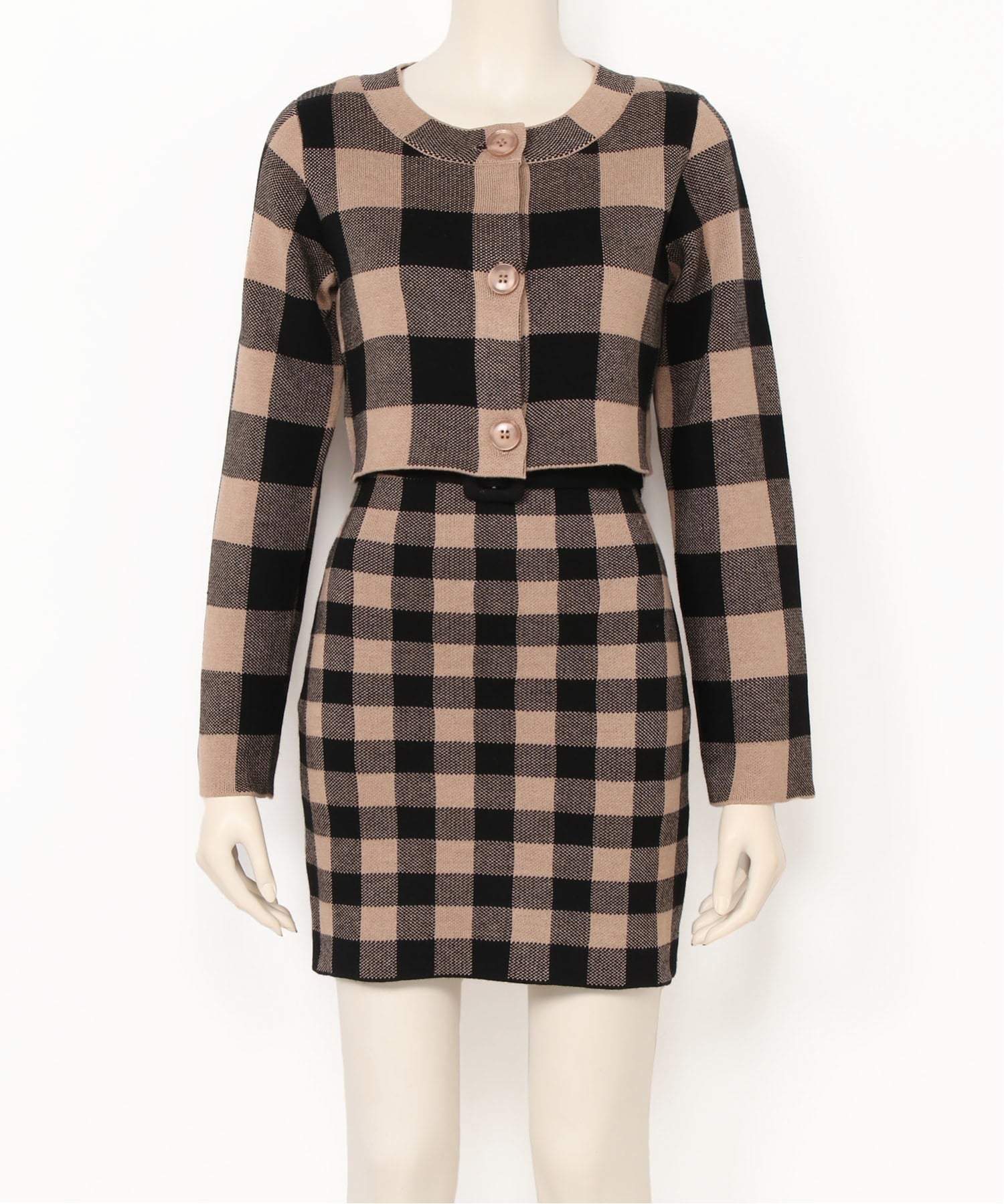 LIP SERVICE｜LIP SERVICE/(W)レトロチェックアンサンブルニット