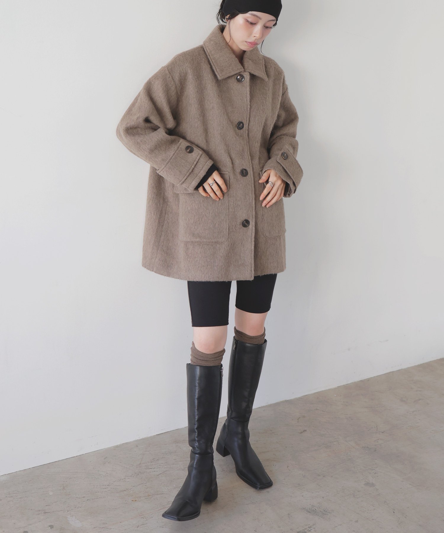 LIAN｜ステンカラーシャギージャケットコート | Rakuten Fashion(楽天