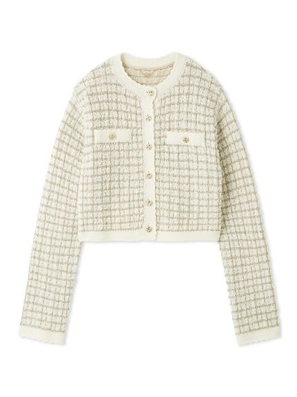 LILY BROWN｜ツイードニットカーディガン | Rakuten Fashion(楽天
