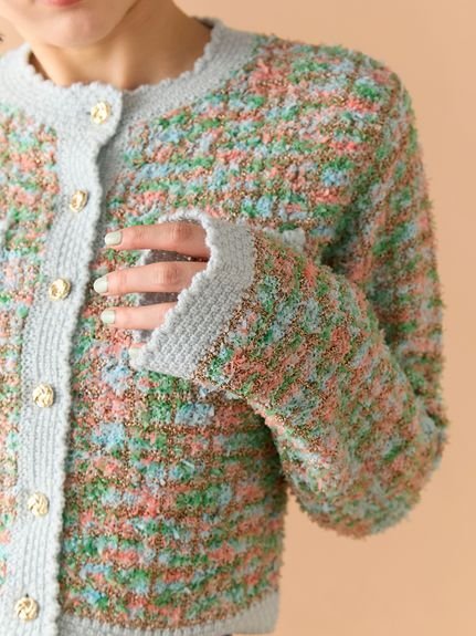 LILY BROWN｜ツイードニットカーディガン | Rakuten Fashion(楽天