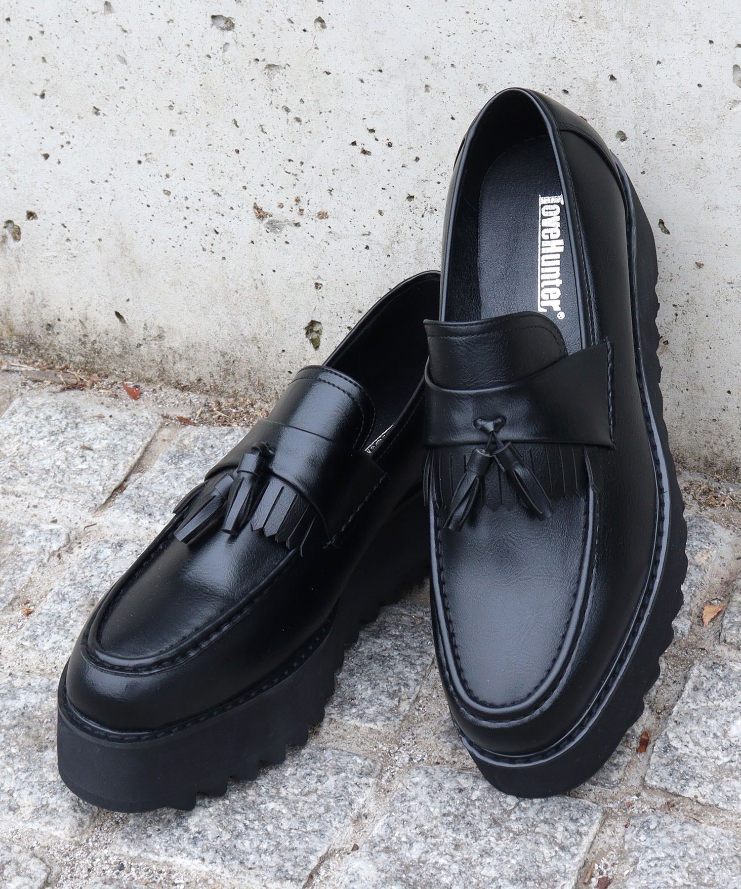 SFW｜メンズ セットアップ 厚底 シャークソール タッセルローファー