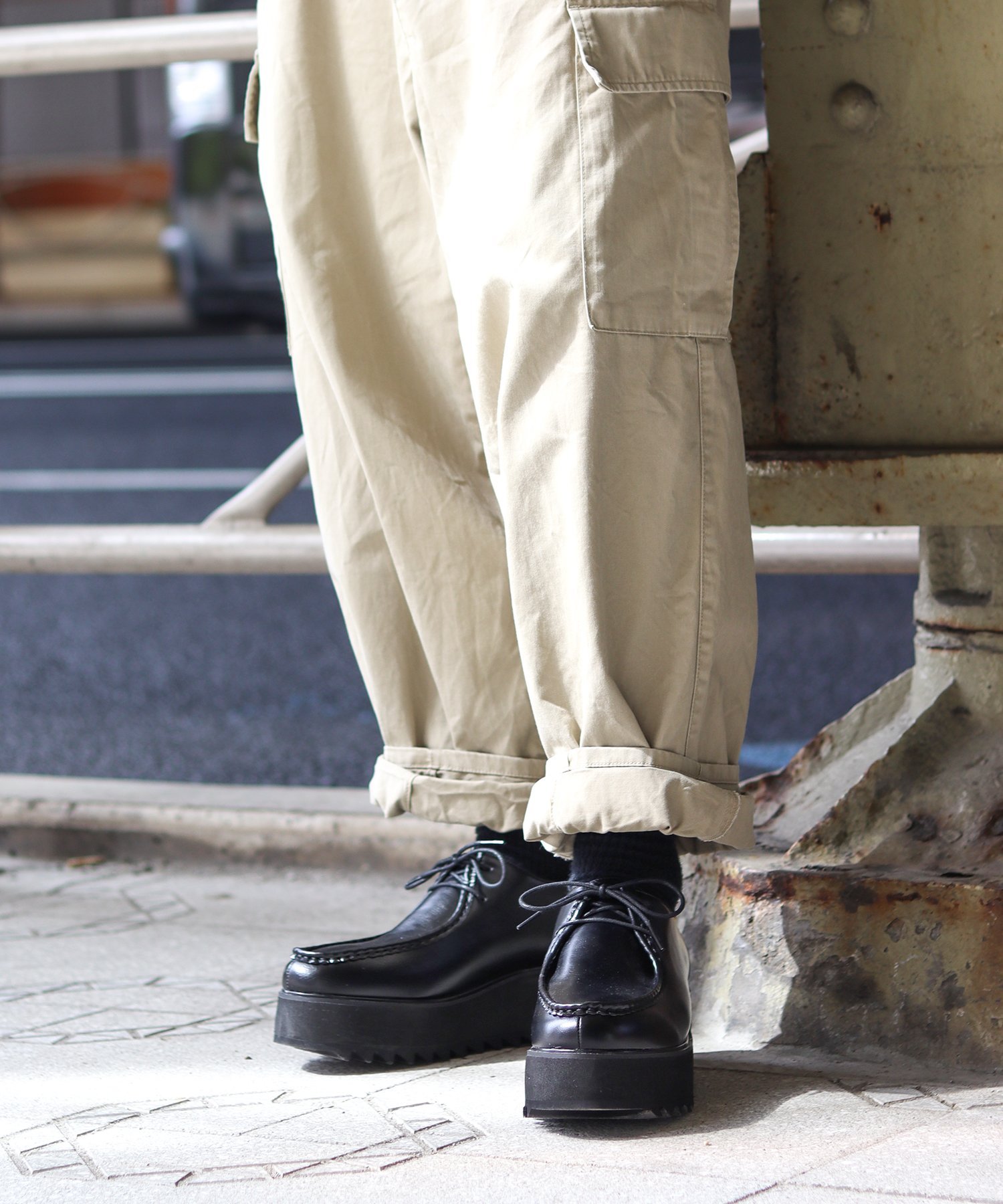 SFW｜メンズ セットアップ 厚底 シャークソール チロリアンシューズ