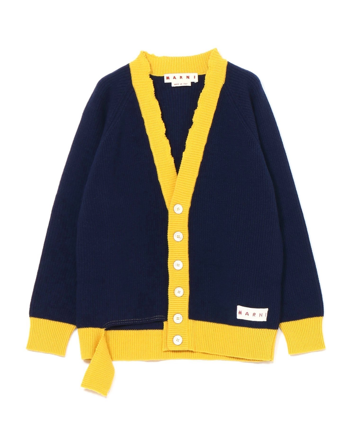 MARNI(マルニ)｜ウールコットン ブロークンニットカーディガン