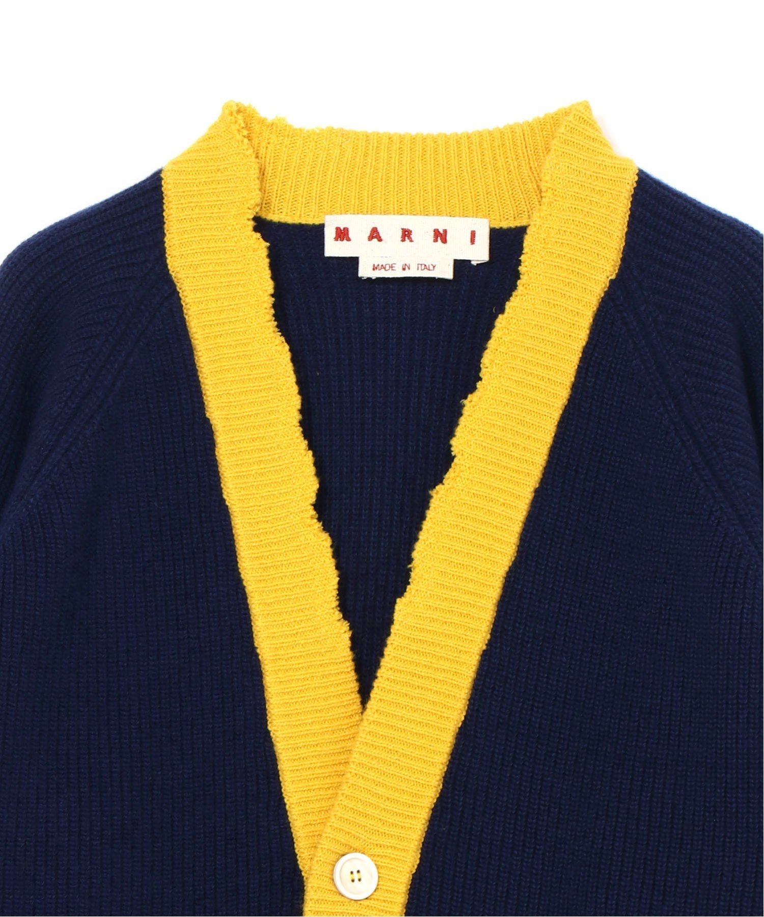 MARNI(マルニ)｜ウールコットン ブロークンニットカーディガン