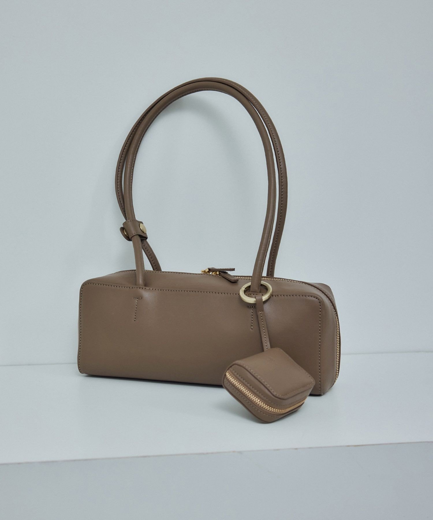 SALON adam et rope'｜ミニポーチ付きスプリットレザーワイドバッグ