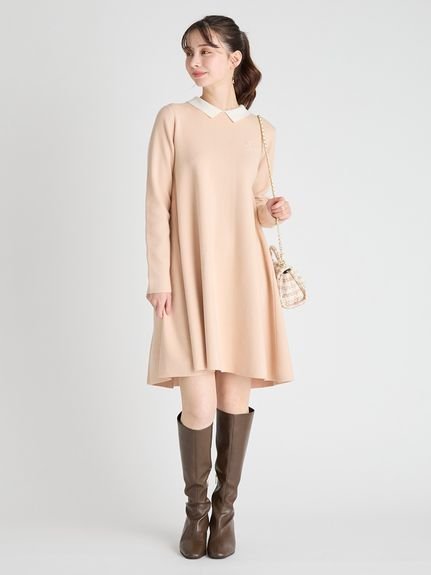 CELFORD｜衿付きAラインニットワンピース | Rakuten Fashion(楽天