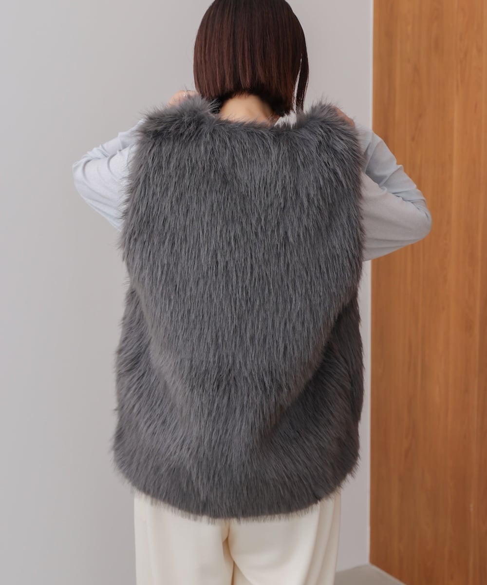 Bab / Bou Jeloud｜【WEB限定】フェイクロングフォックスファーベスト