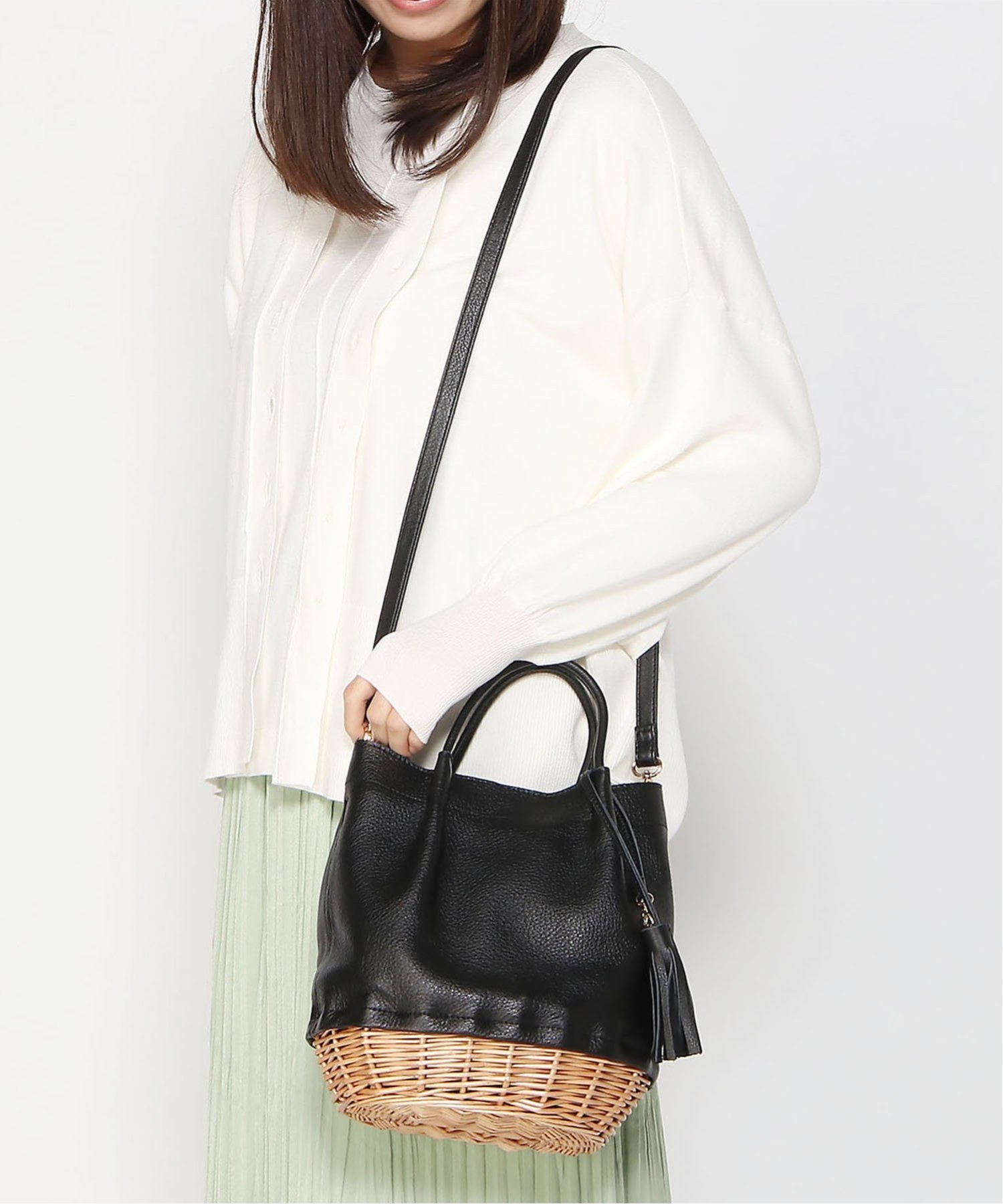 UN BILLION｜(L)ペルケ perche / 牛革×ヤナギ底2waytトートバッグ