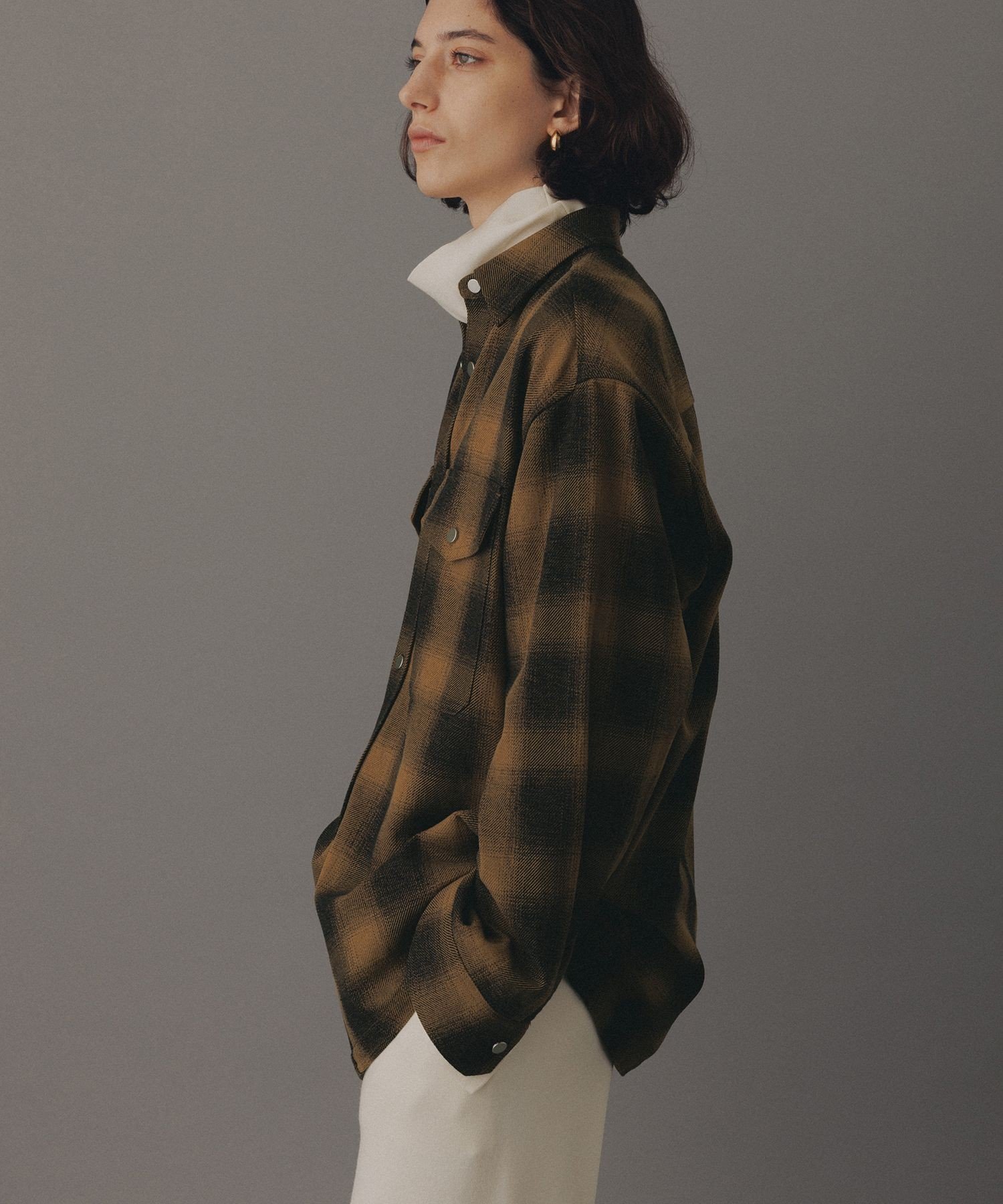 ADAM ET ROPE'｜オンブレチェックシャツ | Rakuten Fashion(楽天