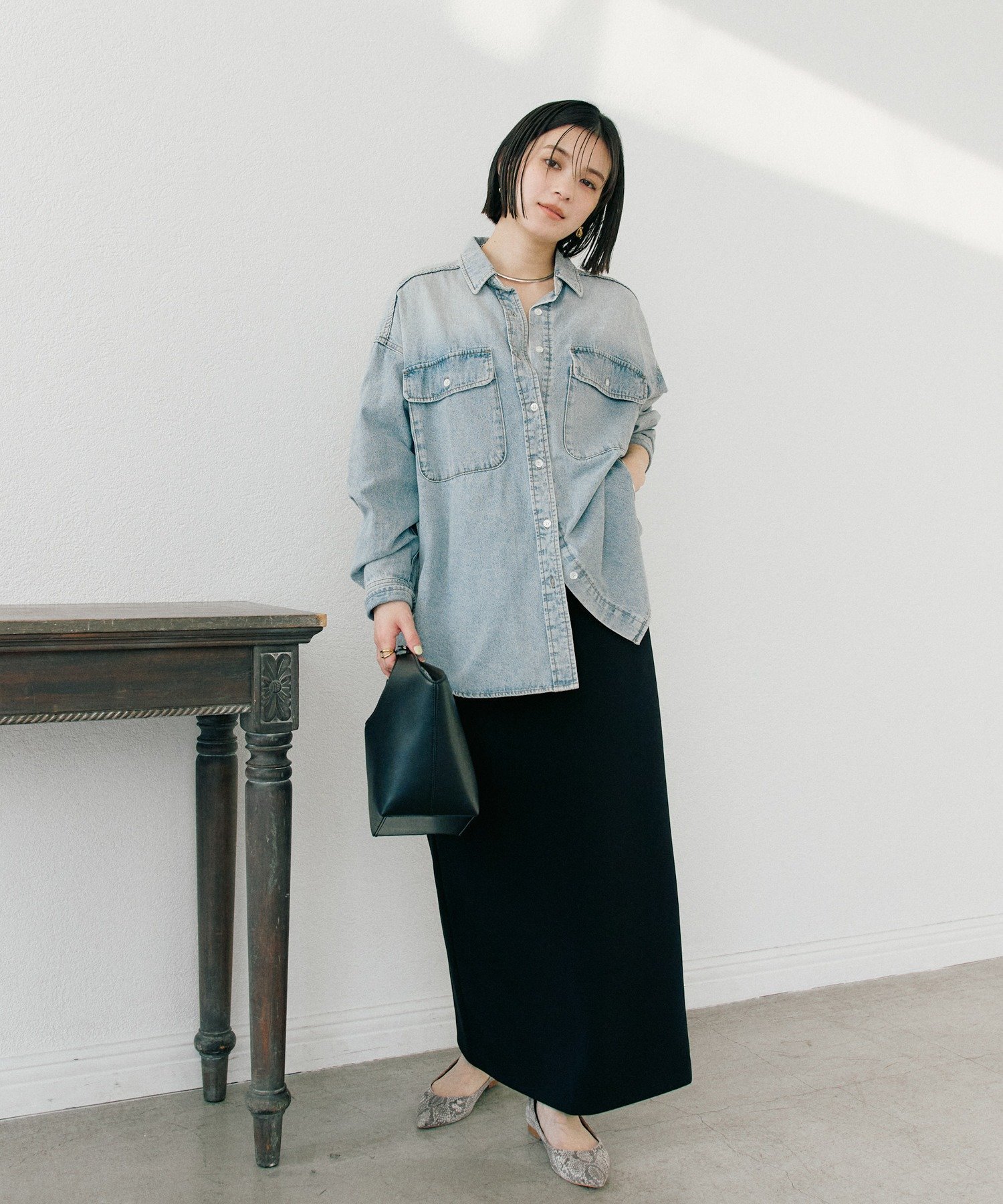 RIVE DROITE｜【ベストセラー】【MONN.:.(モン)】ビッグデニムシャツ