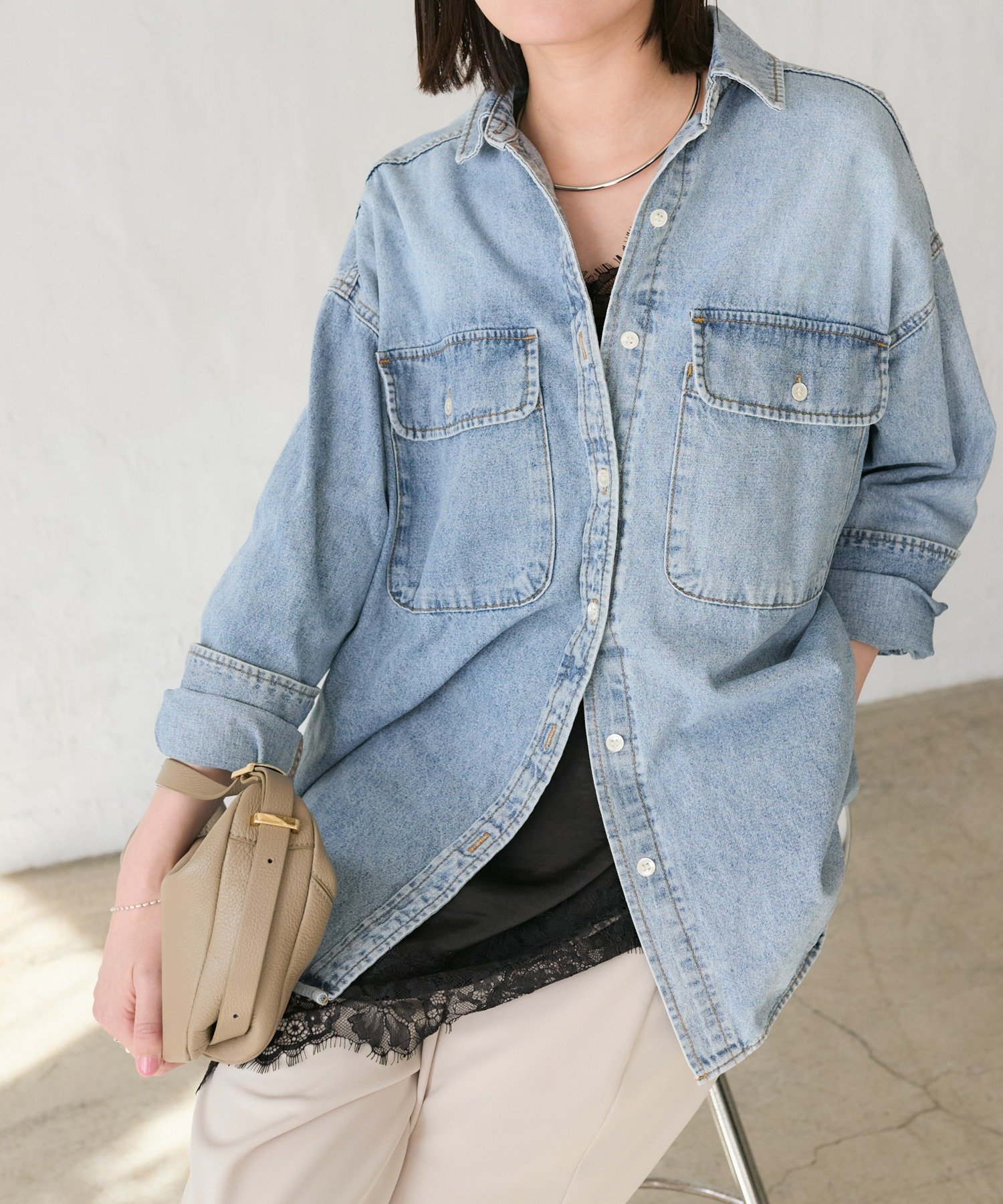 RIVE DROITE｜【ベストセラー】【MONN.:.(モン)】ビッグデニムシャツ