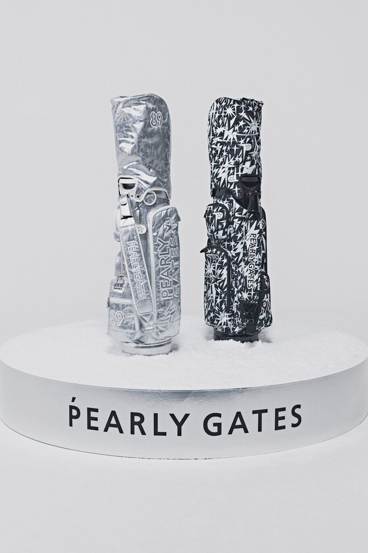 PEARLY GATES シルバー キャディバッグ ゴルフバッグ PEARLY GATES｜キャディバッグ <ギザ星柄> (46インンチ対応)(9型