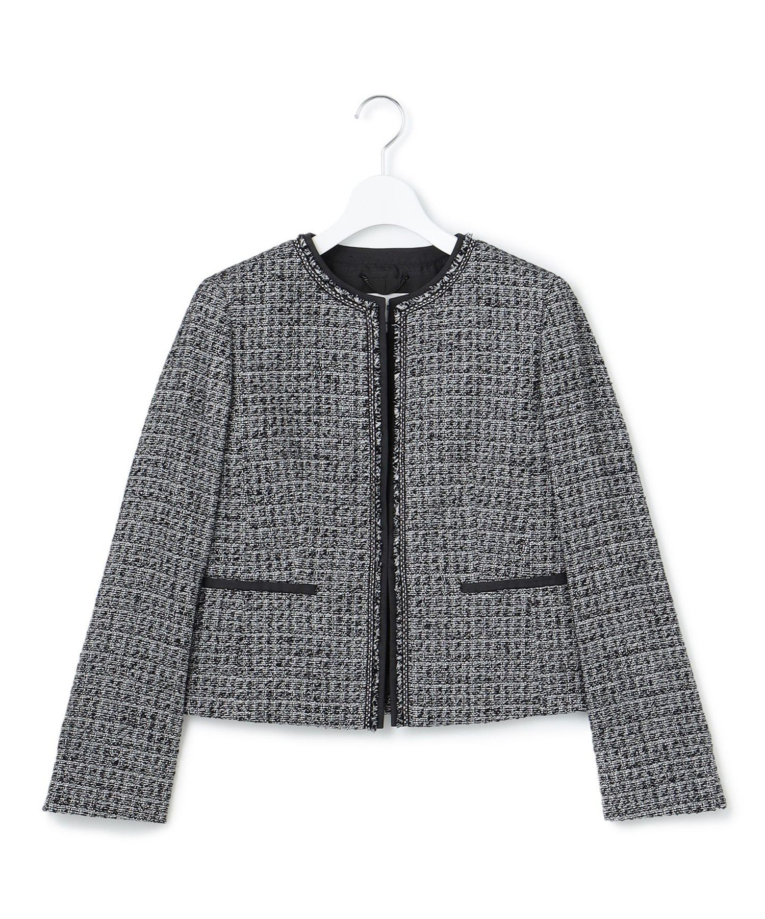 23区｜【セットアップ対応】シャインツイードストレッチ ノーカラー