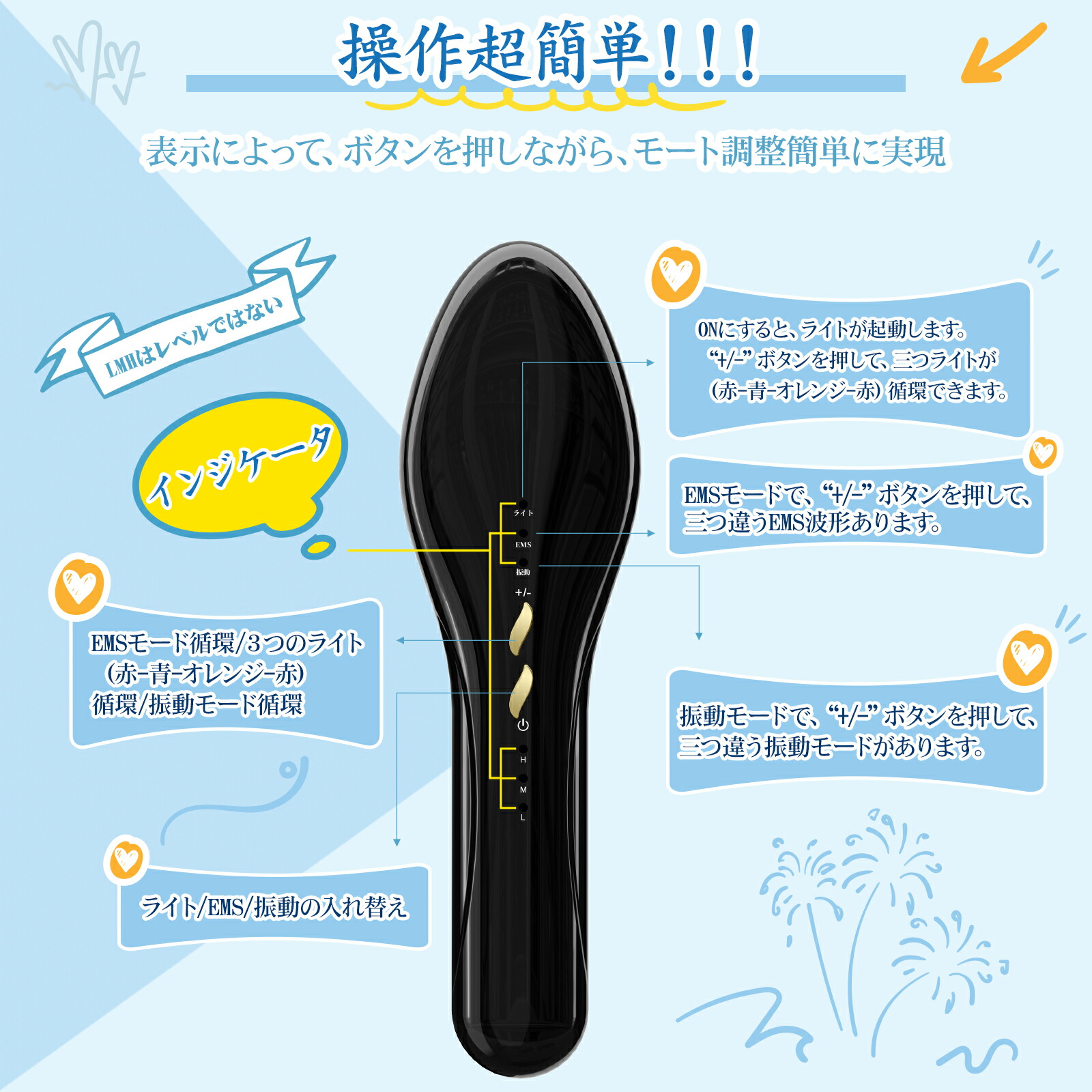 楽天市場】電気ブラシ 電動頭皮ブラシ ems 頭皮ケア ヘッドブラシ