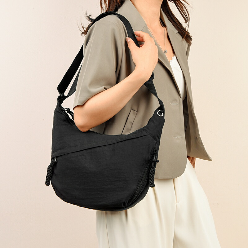 楽天市場】ナイロン ショルダーバッグ（カラーブラック）（トート