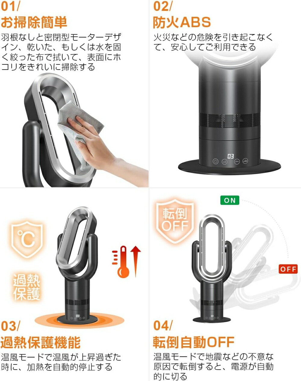 楽天市場】【エントリー！ポイント5倍】セラミックヒーター 羽根なし