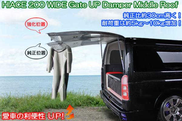楽天市場】200系 ハイエース ワイド ミドルルーフ用 強化リアゲート