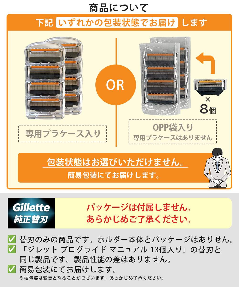 楽天市場】ジレット プログライド マニュアル 替刃 8個 正規品