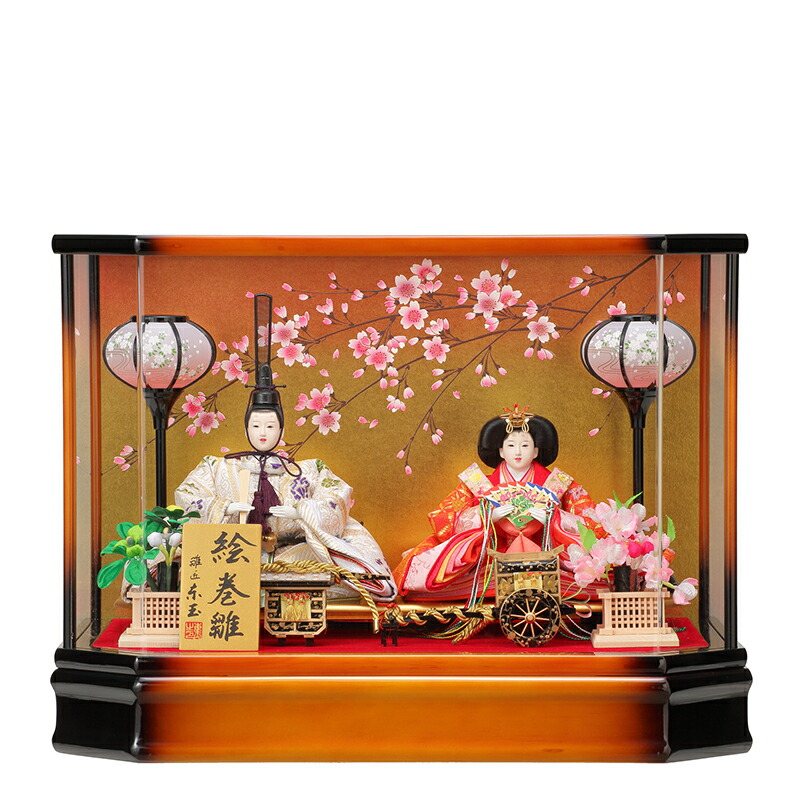 楽天市場】送料無料東玉作 雛人形 衣装着親王 六角アクリルケース飾り