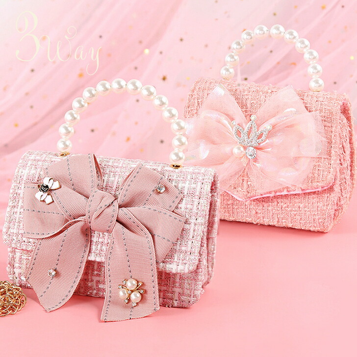 楽天市場】ショルダーバッグ 女の子 ファンシーツイード ビッグ リボン