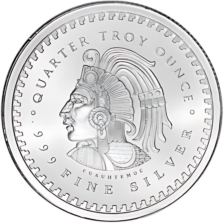 楽天市場】純銀 .999 地金 - メキシコ アステカ カレンダー マヤ - 1/4