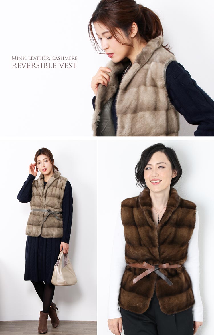 楽天市場】【40%offクーポン】ミンク ラム革 カシミヤ ニット