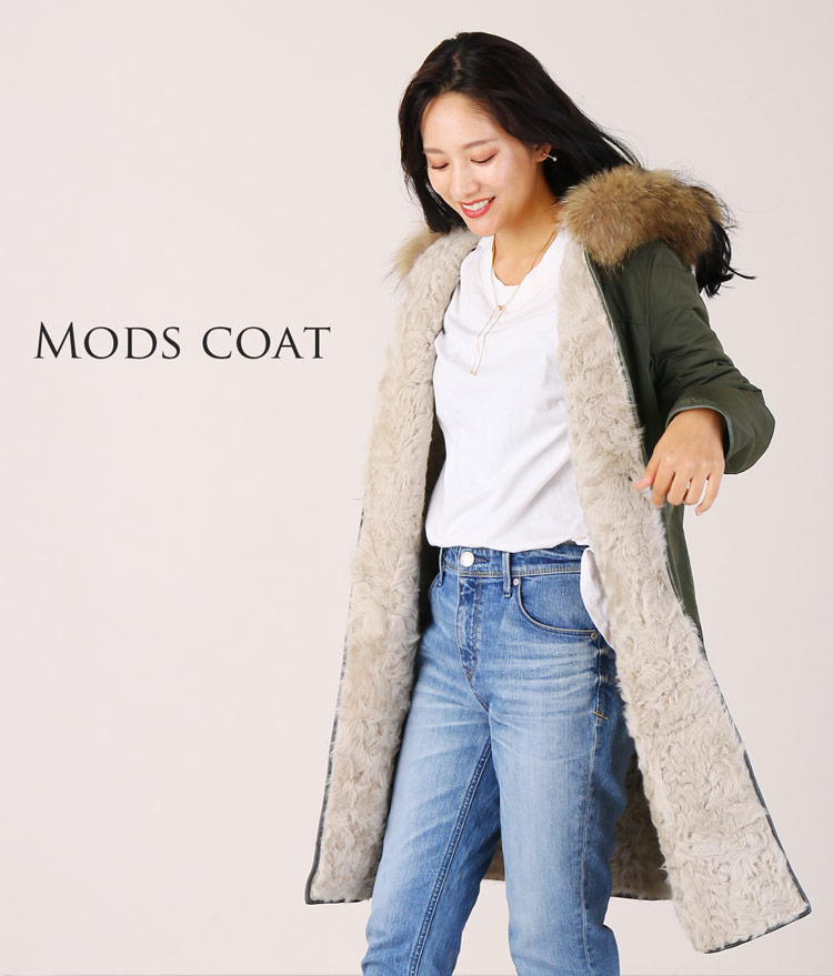 楽天市場】【40%offクーポン】レディース モッズコート ラクーンファー