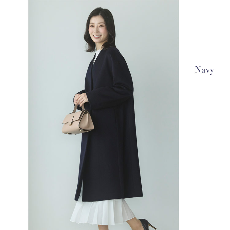 楽天市場】【10%offクーポン】コート ノーカラー ロングコート