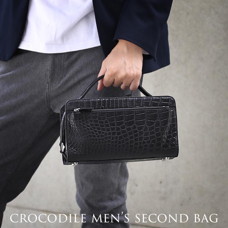 楽天市場】クロコダイル バッグ メンズ セカンドバッグ ダブル