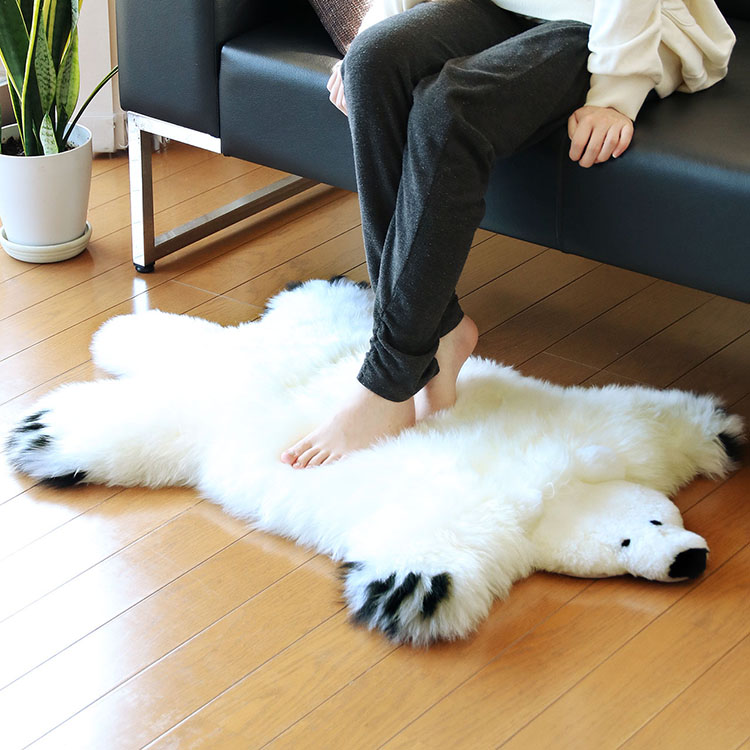 楽天市場】ムートン クマ ラグ マット しろくま 白くま ラグマット
