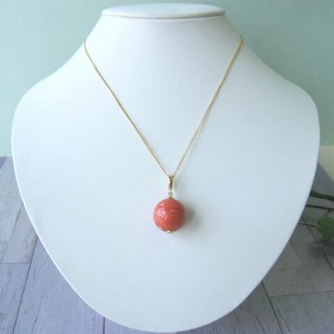 楽天市場】『希少』 【豪華 】桃珊瑚ペンダントトップ 18.2ミリ K18